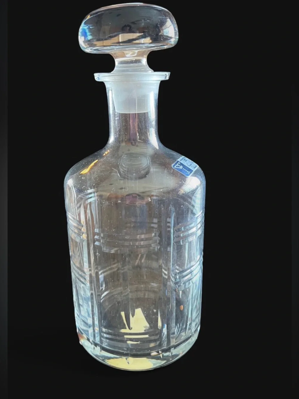 vintage hand crafted plaid crystal decanter from Crystal Clear Industries
